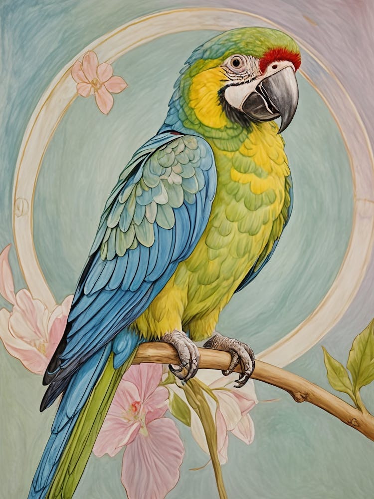 Parrot On A Branch In Pastel