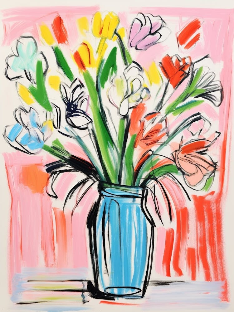 Flower Painting Fauvist Style Freesia 2