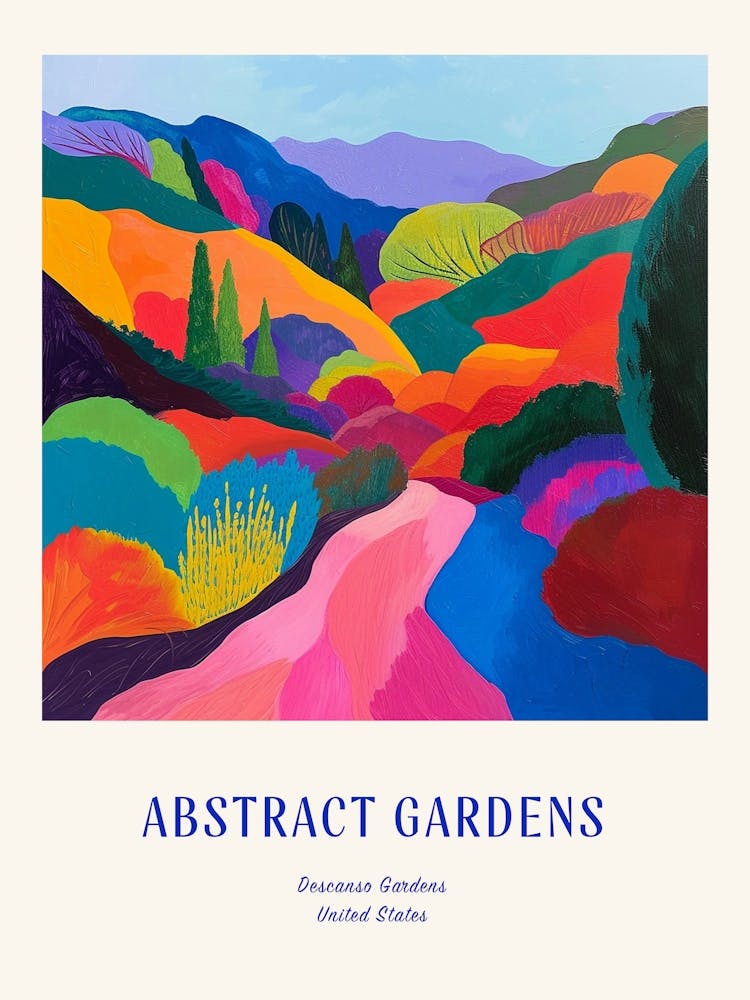 Colourful Gardens Descanso Gardens Usa 1 Blue Poster