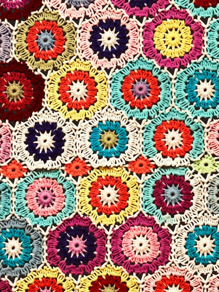 Crochet Blanket Material Retro  4