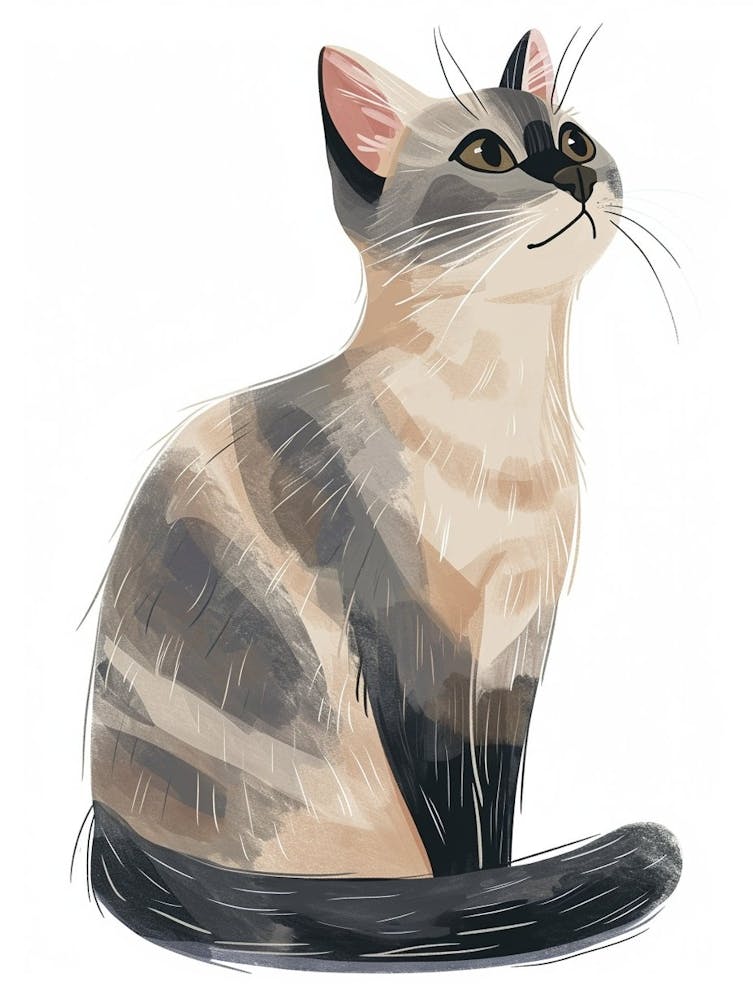 American Bobtail Cat Clipart Illustration 8
