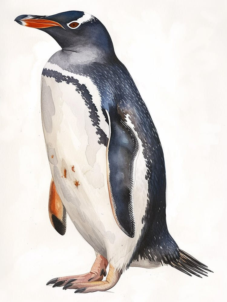 Humboldt Penguin Oamaru Blue Penguin Colony Watercolour Painting 2
