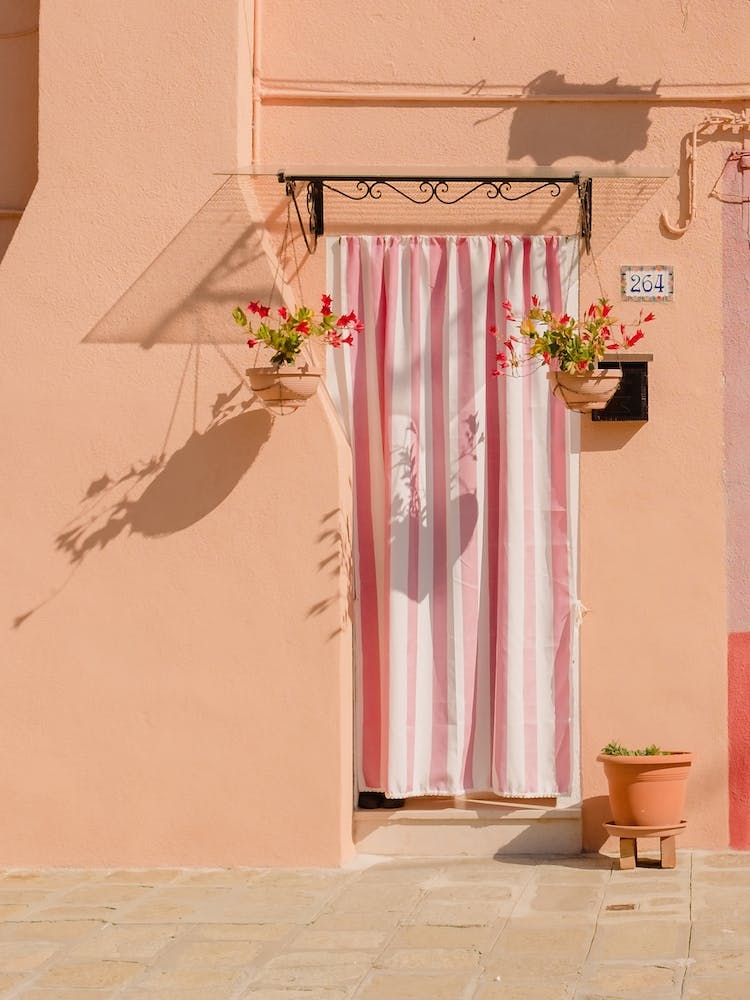 Burano Blush House With Flowers