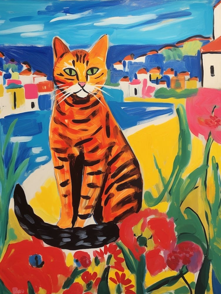 Painting Of A Cat In Lagos Portugal 3