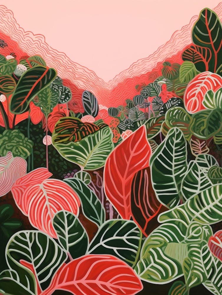 Boho Plant Painting Fittonia White Anne 1