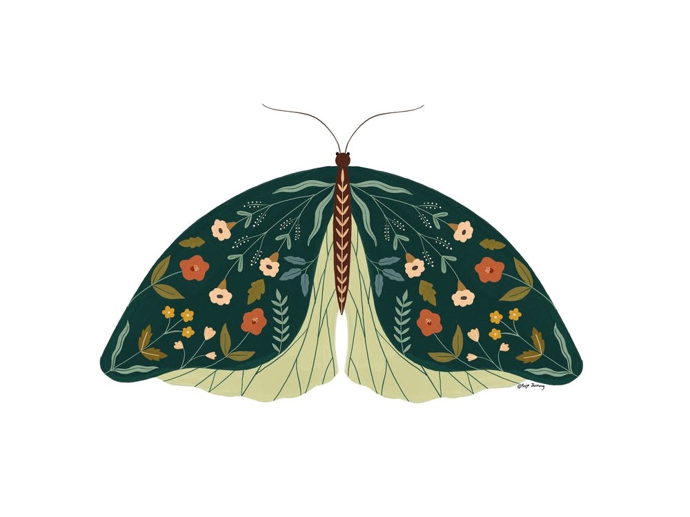 Enchanted Floral Moth