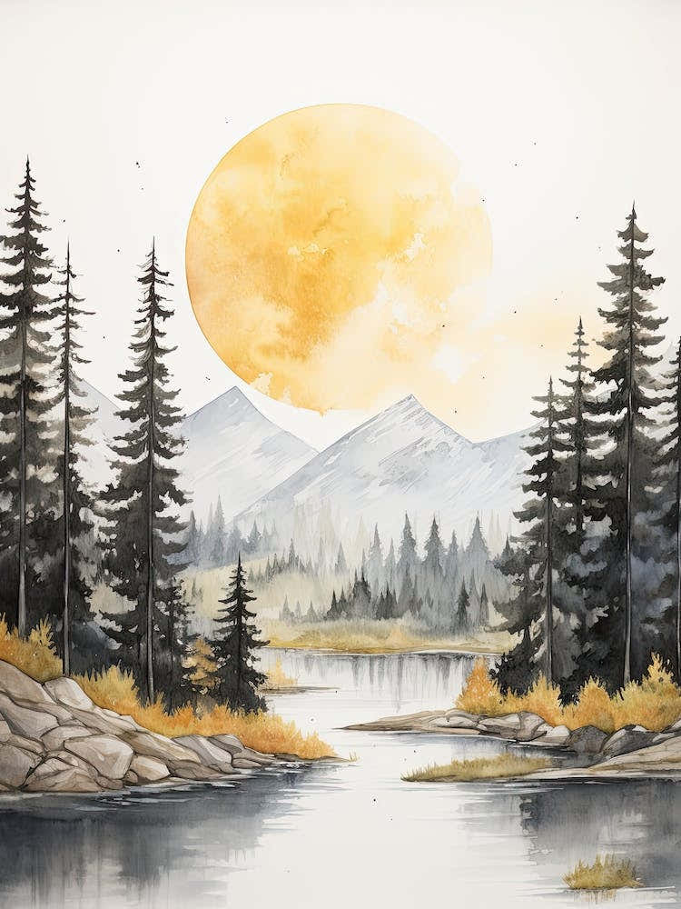 Aquarell von Hohe Tauern National Park Österreich 1