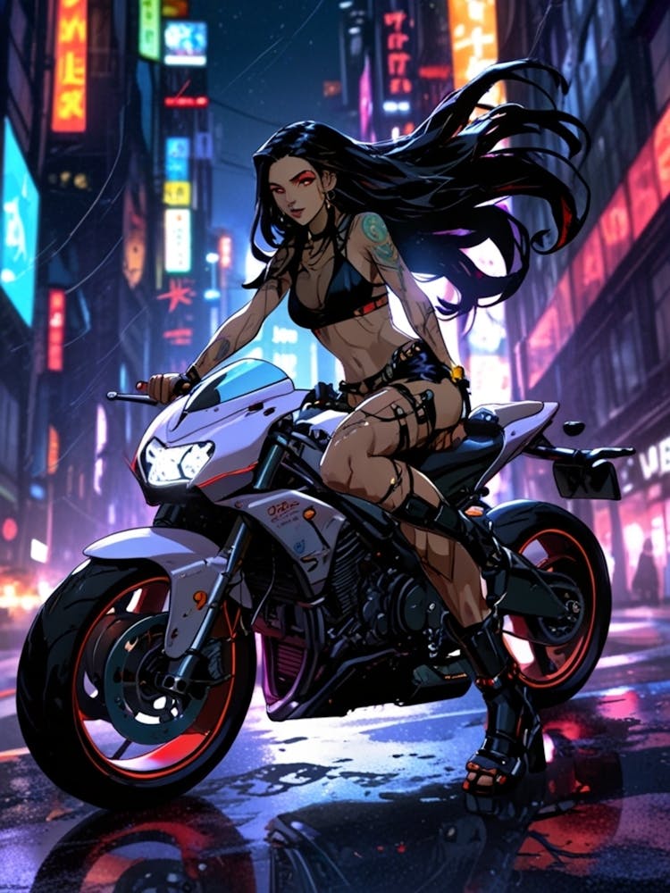 Girl On A Motorcycle 1