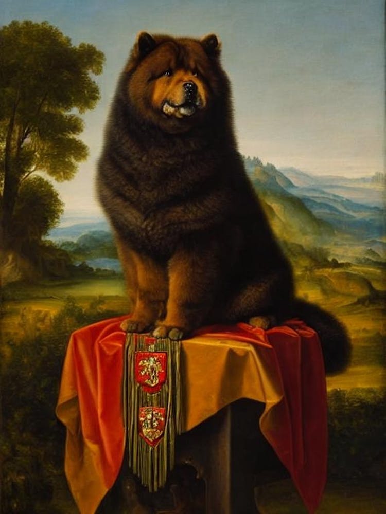 Chow Chow 2 Renaissance Portrait Oil Painting