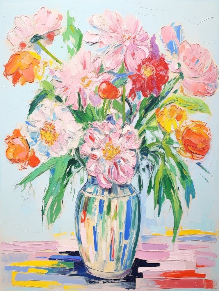 Flower Painting Fauvist Style Peony 2
