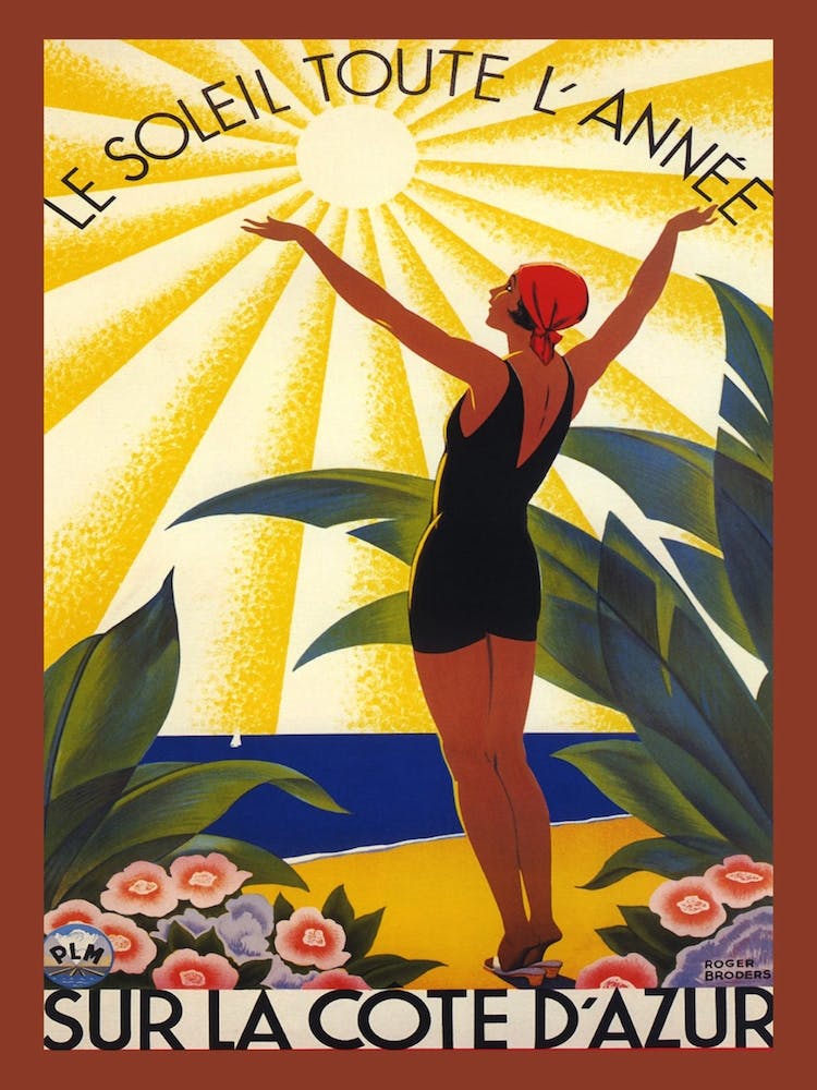Sur La Cote, French Beach Sun Poster