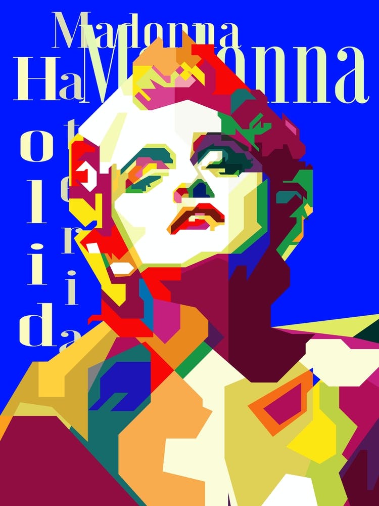 Madonna 80s Pop Singer Famous Pop Art WPAP