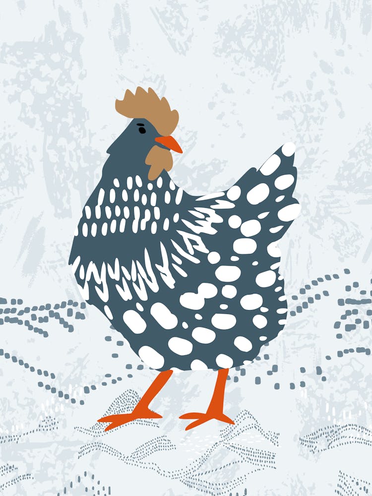 Blue Chicken on the grass