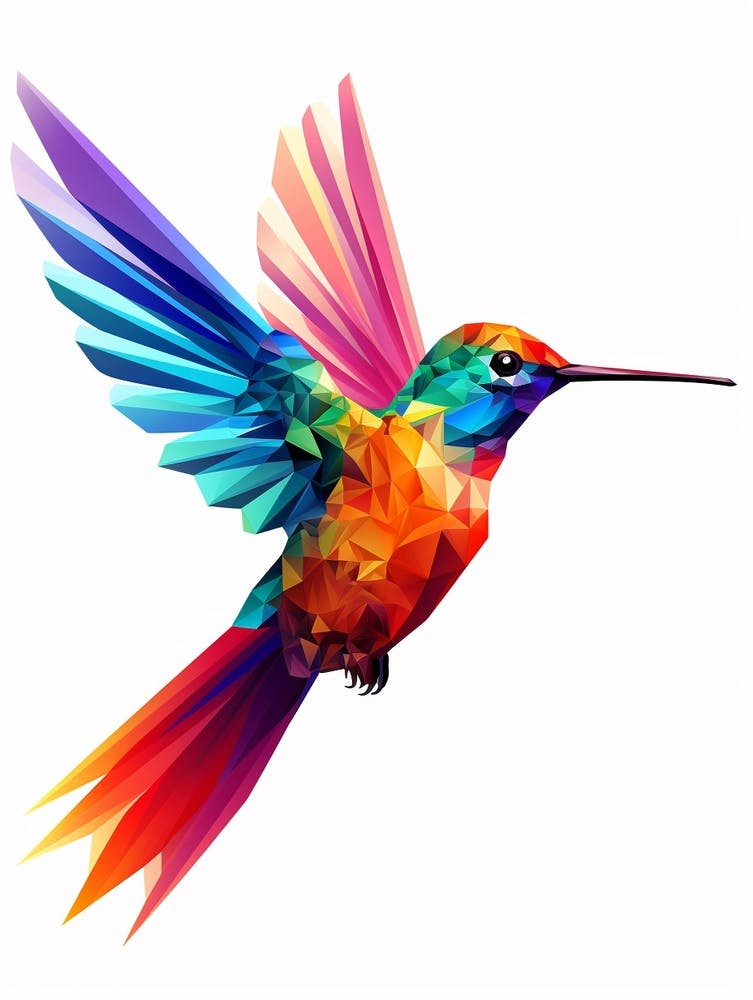 Bunter geometrischer Vogel Kolibri 3