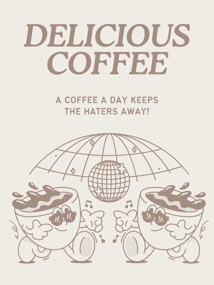 Coffee Wall Art | Coffee Typography | Neutral Kitchen Wall Art | Earth Tone Wall Art | Funny Trendy Retro Vintage Cute Coffee Lovers Kitchen