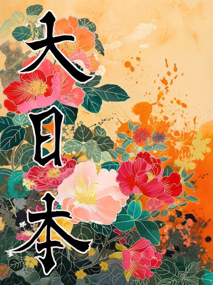Great Japan Hokusai Poster Japanese Floral  10