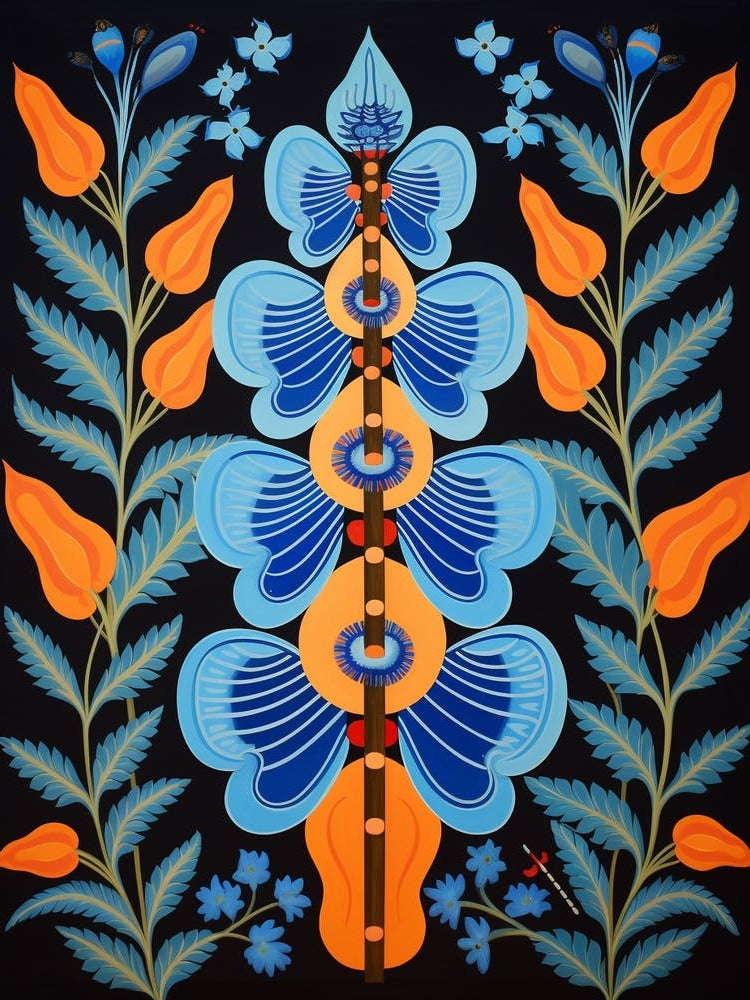 Flower Motif Painting Aconitum 1