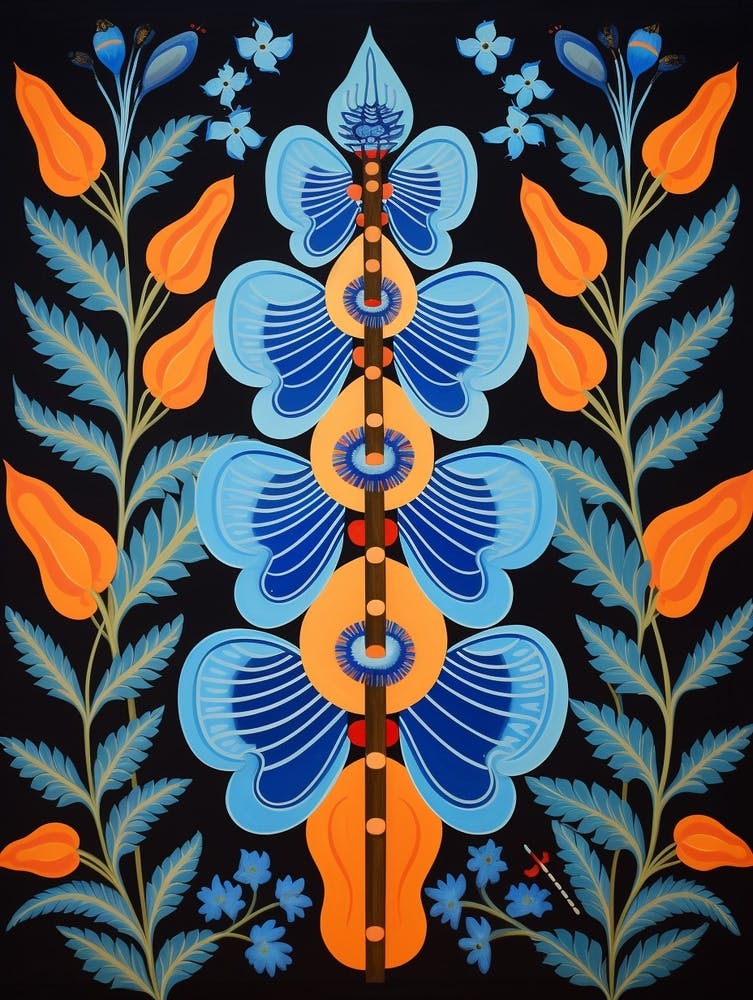 Flower Motif Painting Aconitum 1