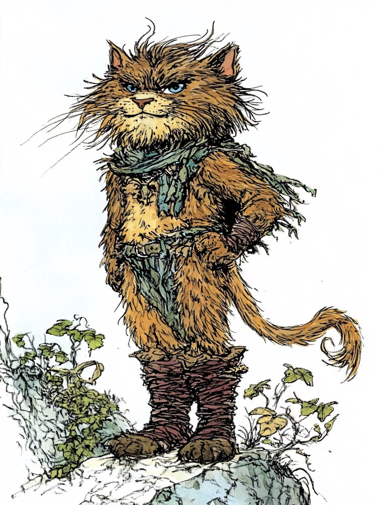 Cat with Boots Fairytale Character
