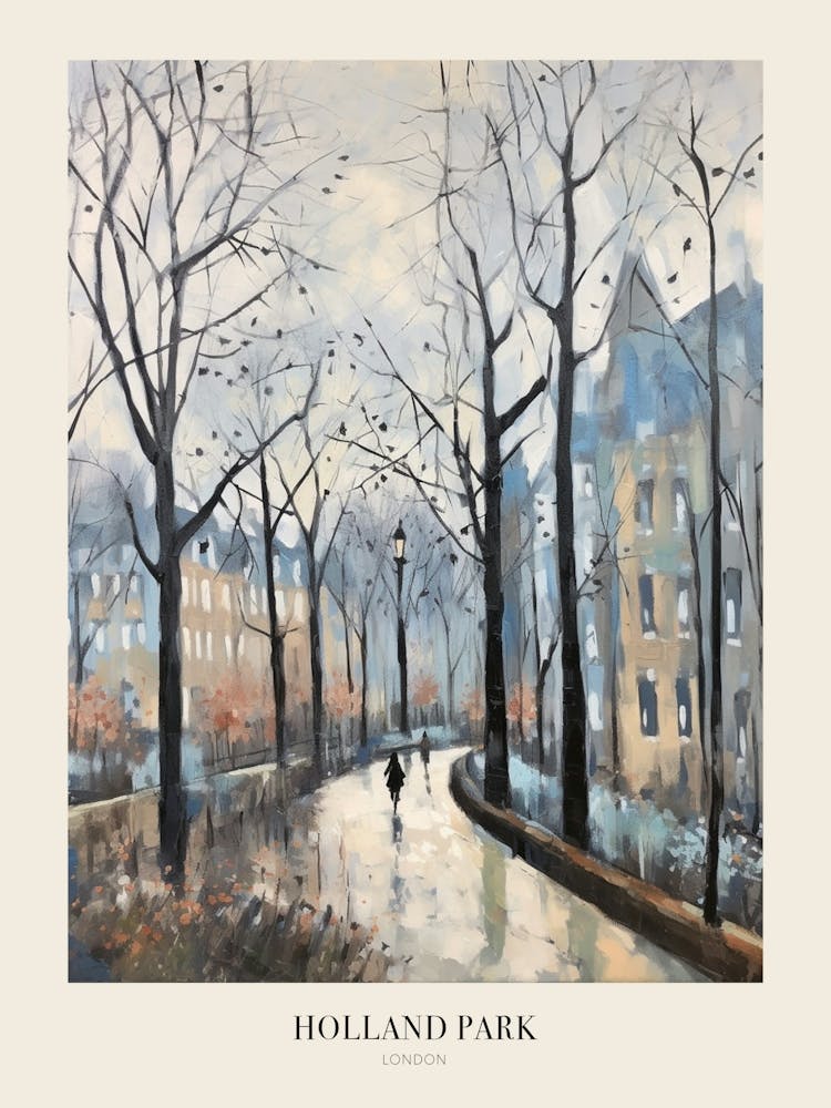 Winter City Park Poster Holland Park London 1