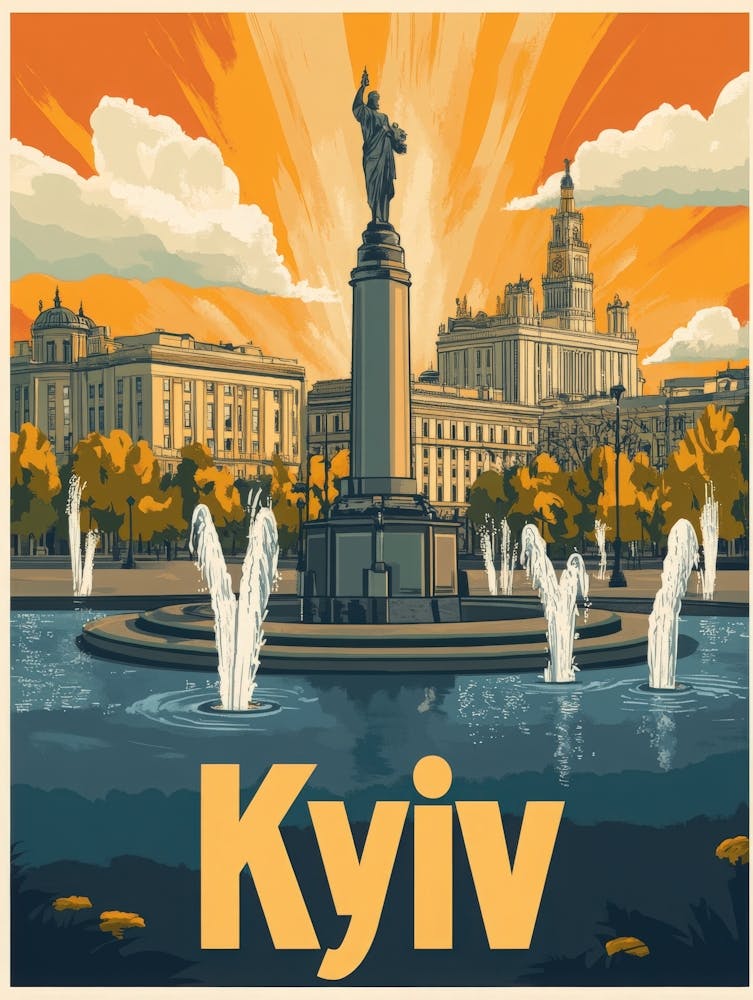 Aihrgdesign A Retro Travel Poster For Kyiv 2
