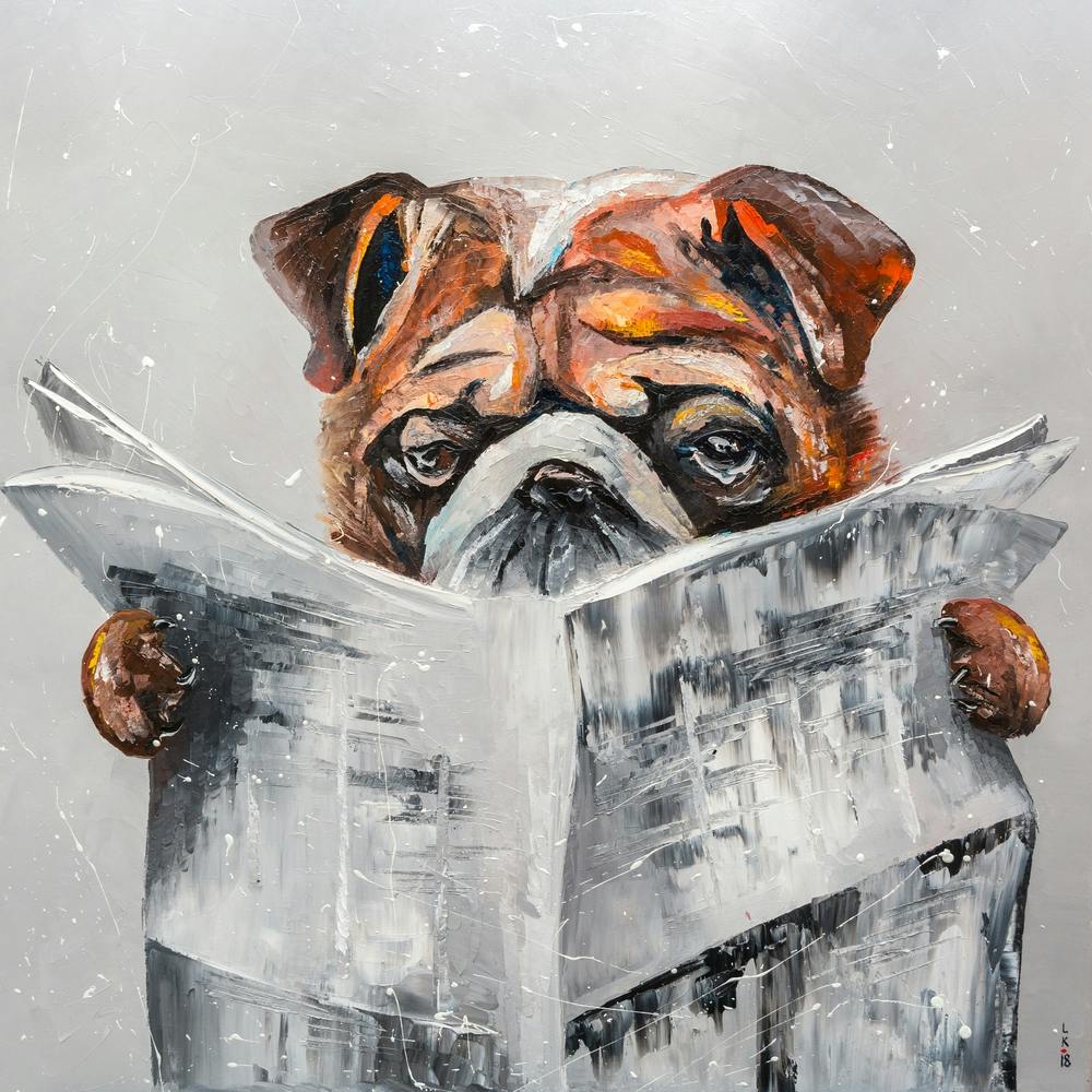 Bulldog's news humor animals art