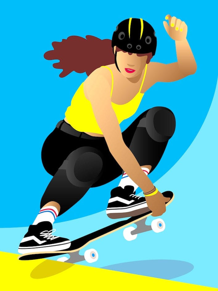 Skater Girl Yellow Top