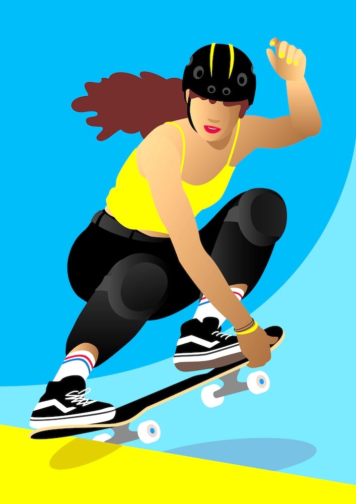 Skater Girl Yellow Top