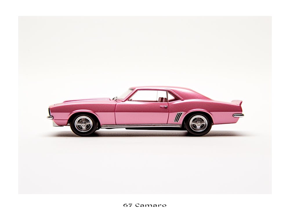 Toy Car 67 Camaro Pink Poster