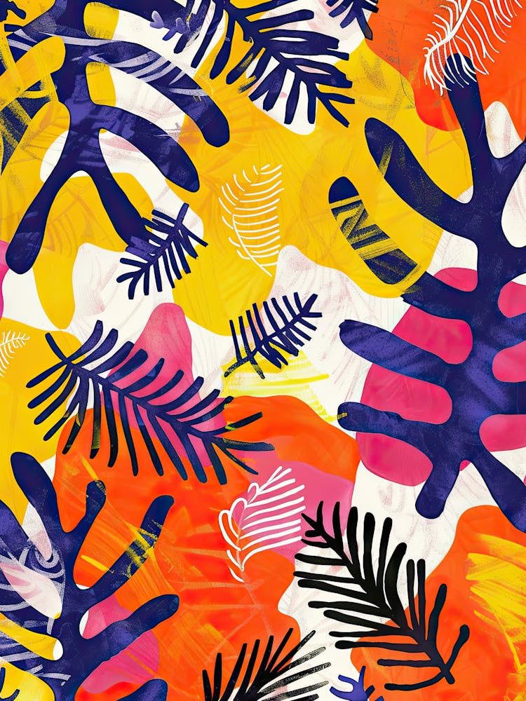 Abstract Leavescape Matisse Style