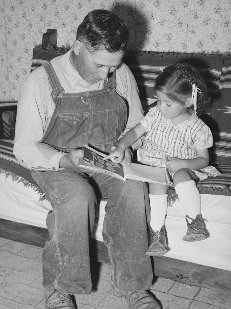Spanish American Farmer And His Daughter, Chamisal, New Mexico By Russell Lee