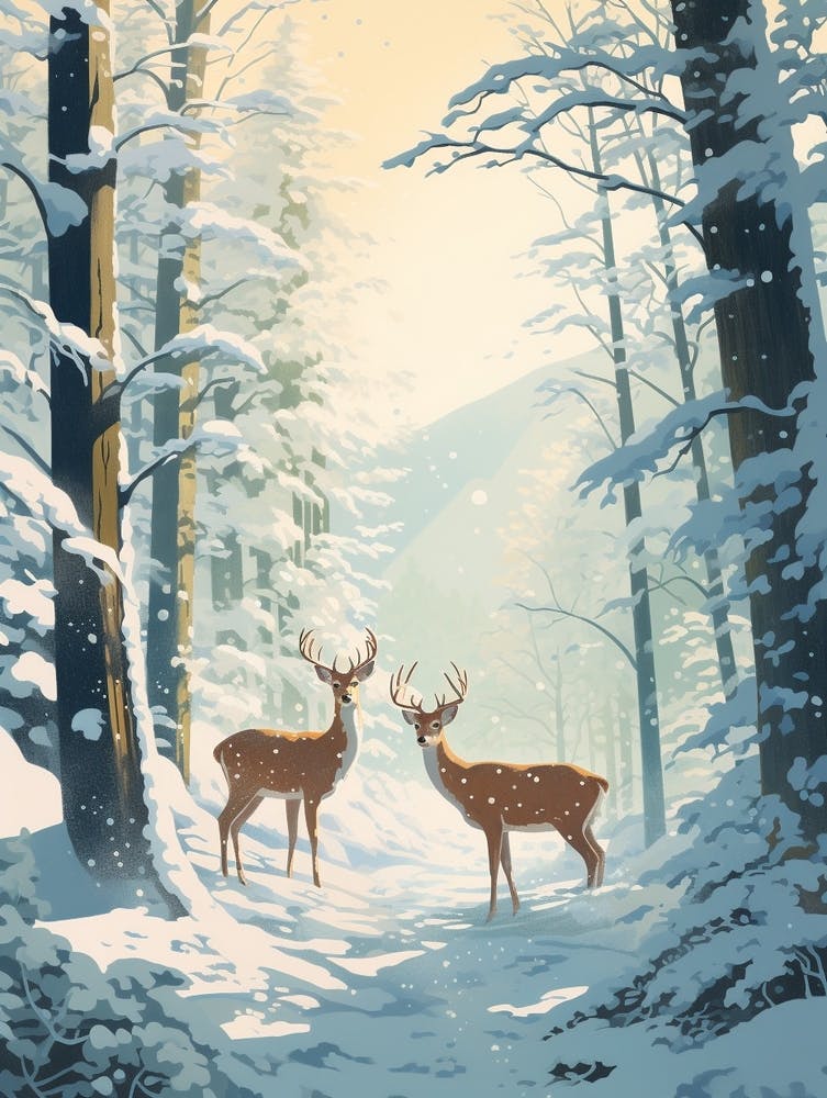Winter Deer 1 Illustration