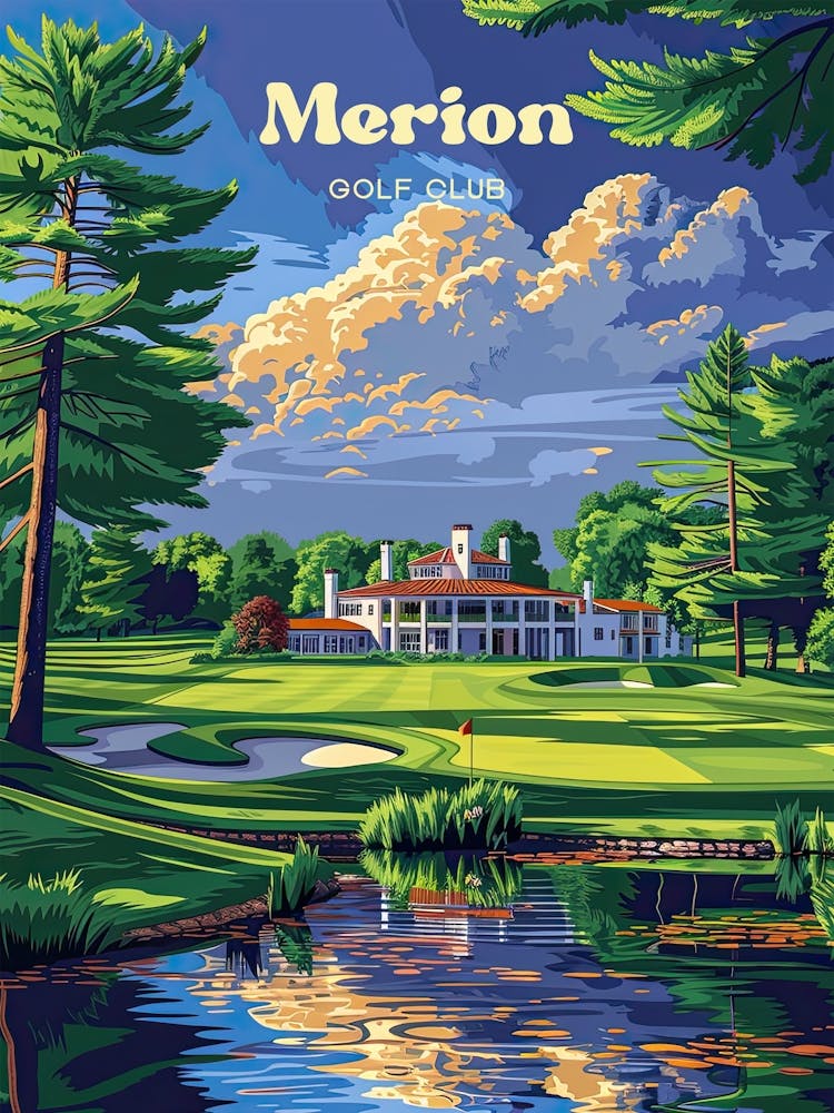 Merion Golf Club Us Open Illustration de voyage