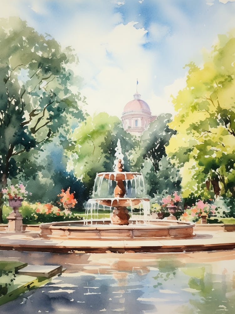 Volksgarten Austria Watercolour Painting 2