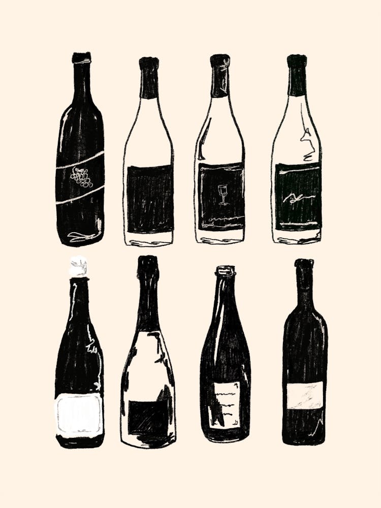 Time for Wine - Black and white