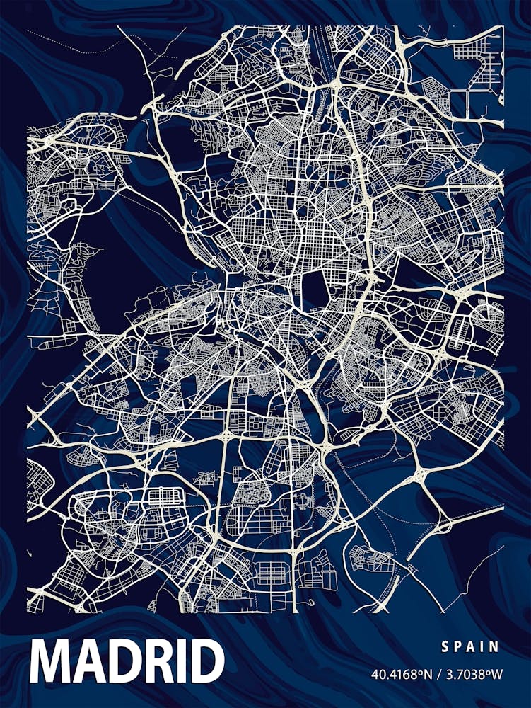 Madrid Crocus Marble Map