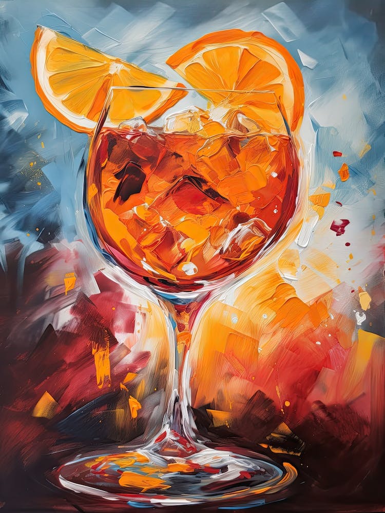 Painting  Of A Hand Holding An Aperol Spritz 3