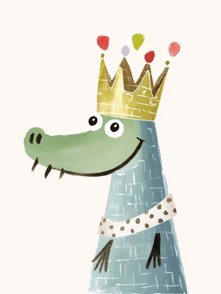 Little Crocodile 1 Wearing A Crown