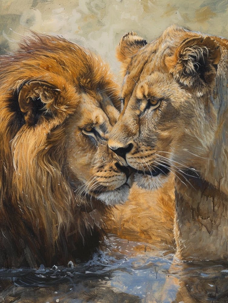 Barbary Lion Acrylic Painting 7
