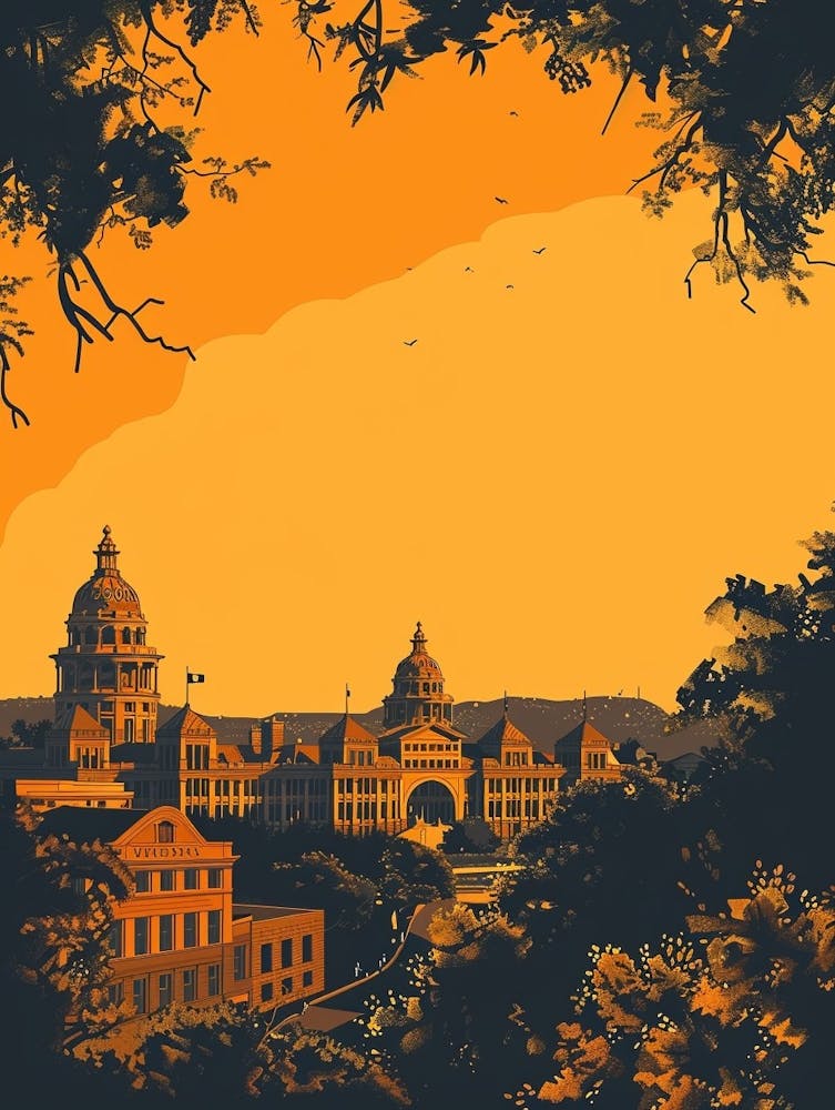 Duotone Illustration The University Of Austin Texas 1