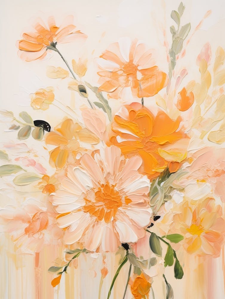 Fall Flower Painting Marigold 3