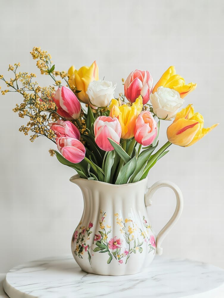 Tulips In A Pitcher