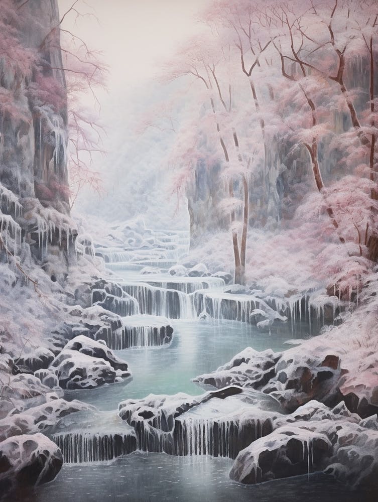 Dreamy Winter Painting Plitvice Lakes National Park Croatia 2