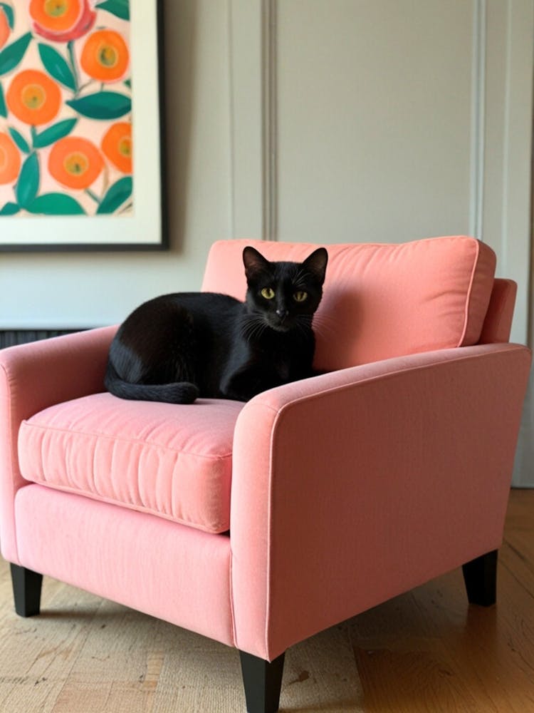 Cat In Pink Chair 2