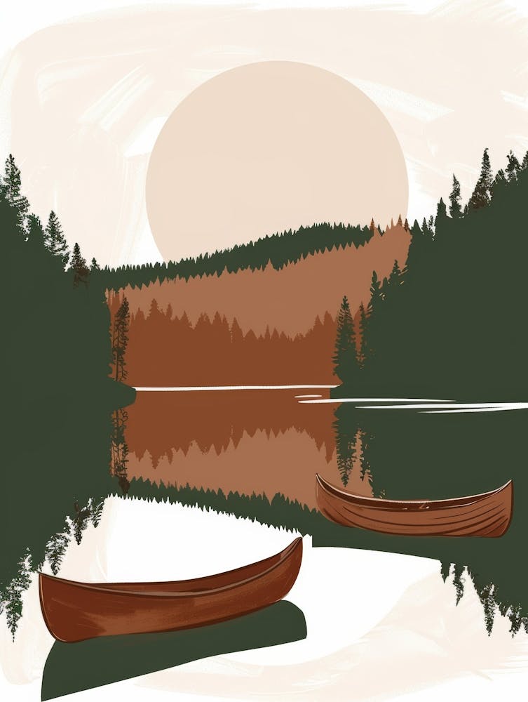 Canoes On The Lake