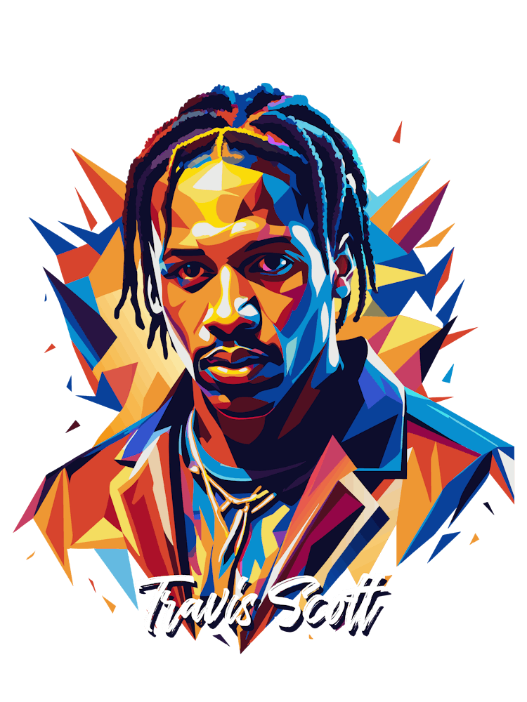 Travis Scott 01 Portrait Music Icon WPAP Pop Art Style