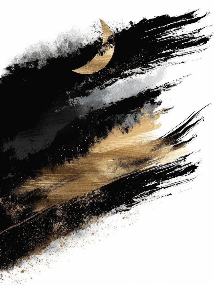 Moon And Stars Canvas Art