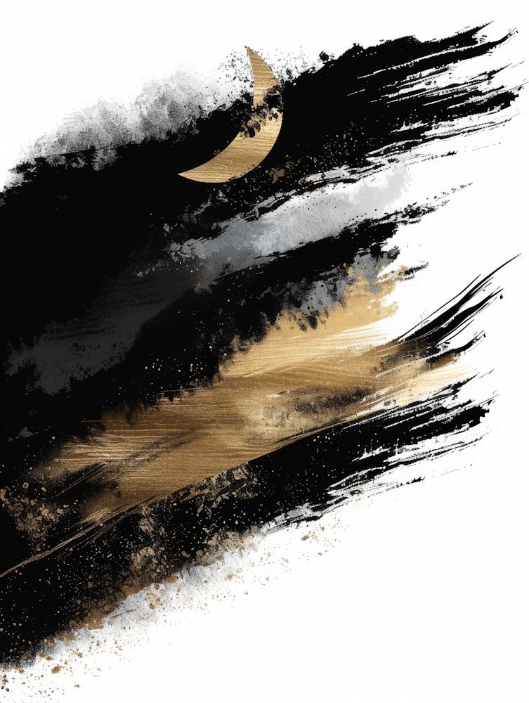 Moon And Stars Canvas Art