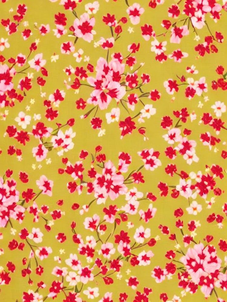 Honeysuckle Floral Print Warm Tones1 Flower