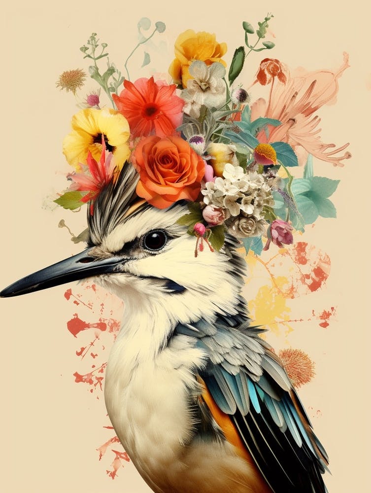 Bird With A Flower Crown Mockingbird 3